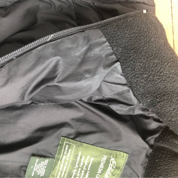 Eddie Bauer PREMIUM goose down winter black jacket Sz L - Picture 10 of 12
